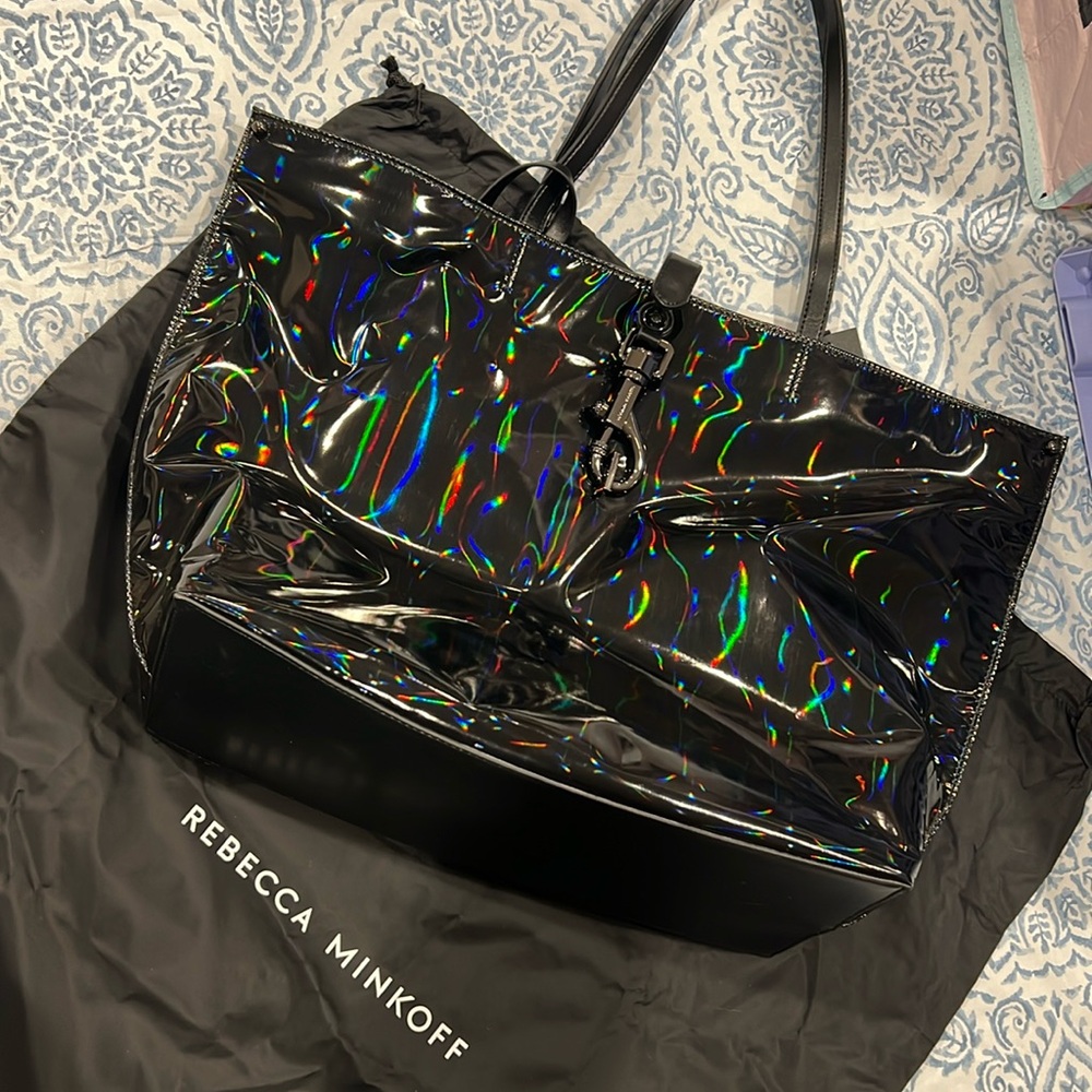 ✨BNWT✨ Holographic Rebecca Minkoff Megan Nylon Tote